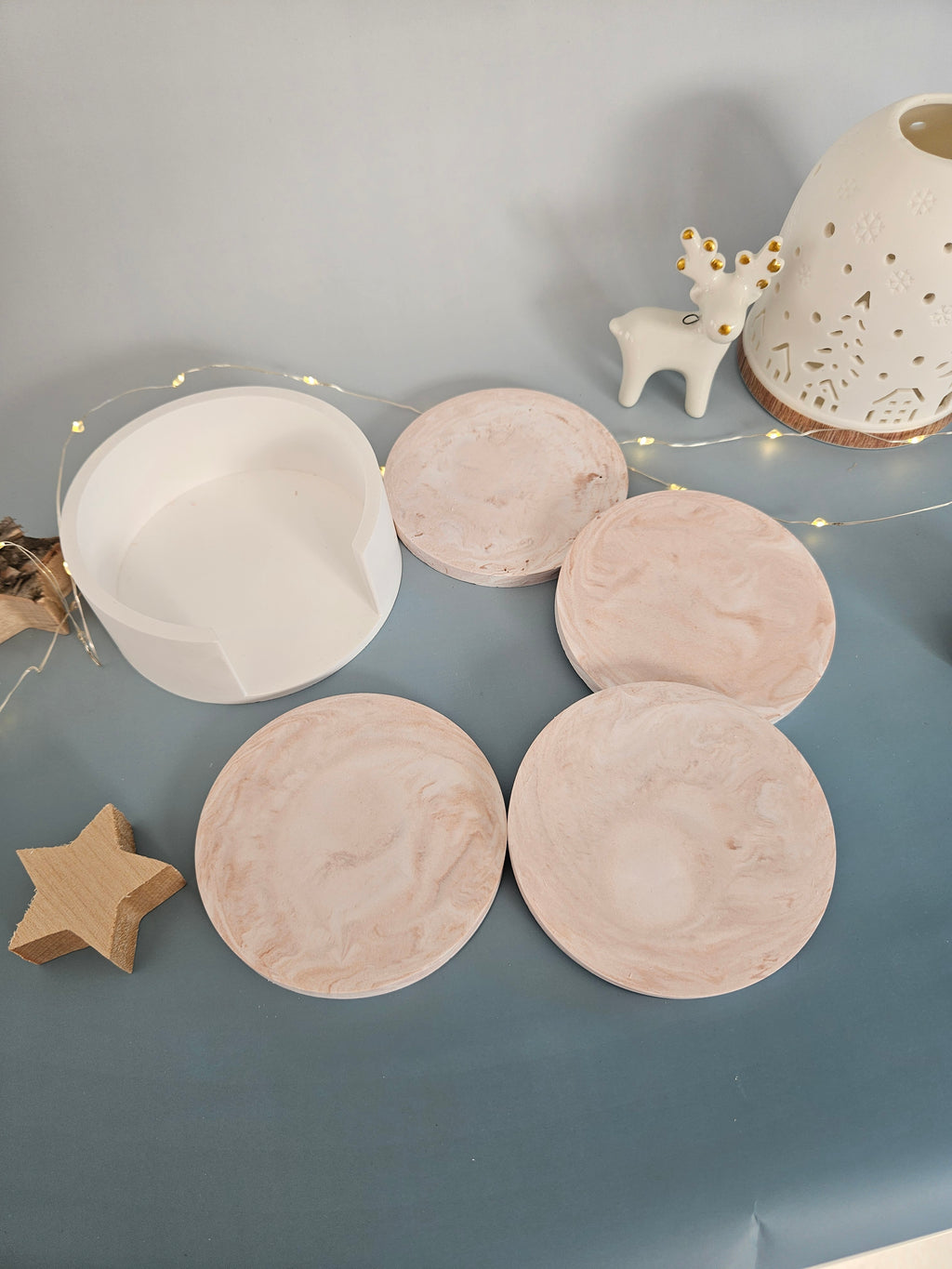 Service sous-verres marbré