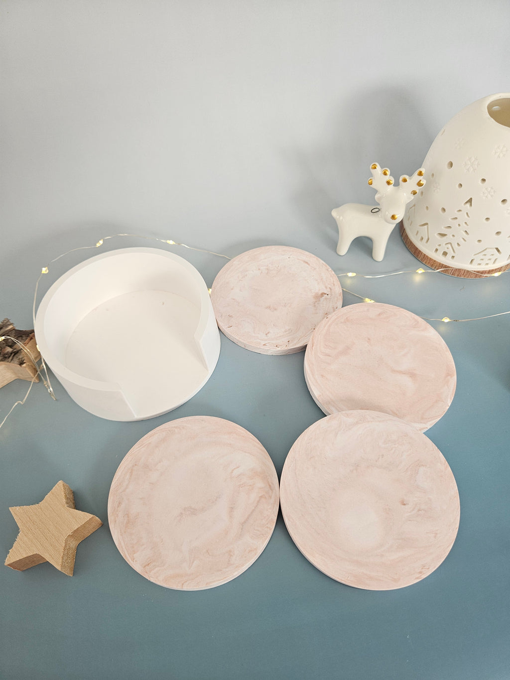 Service sous-verres marbré