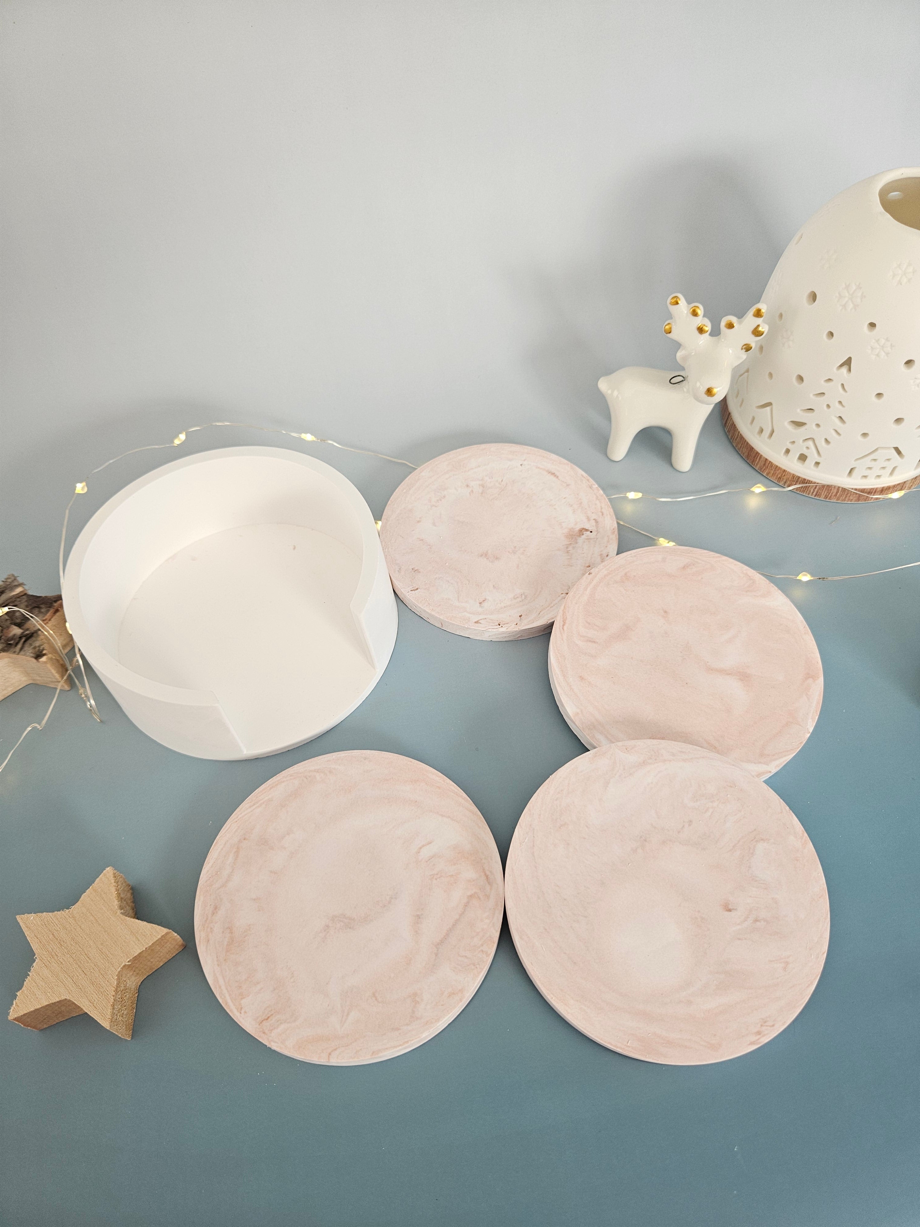 Service sous-verres marbré