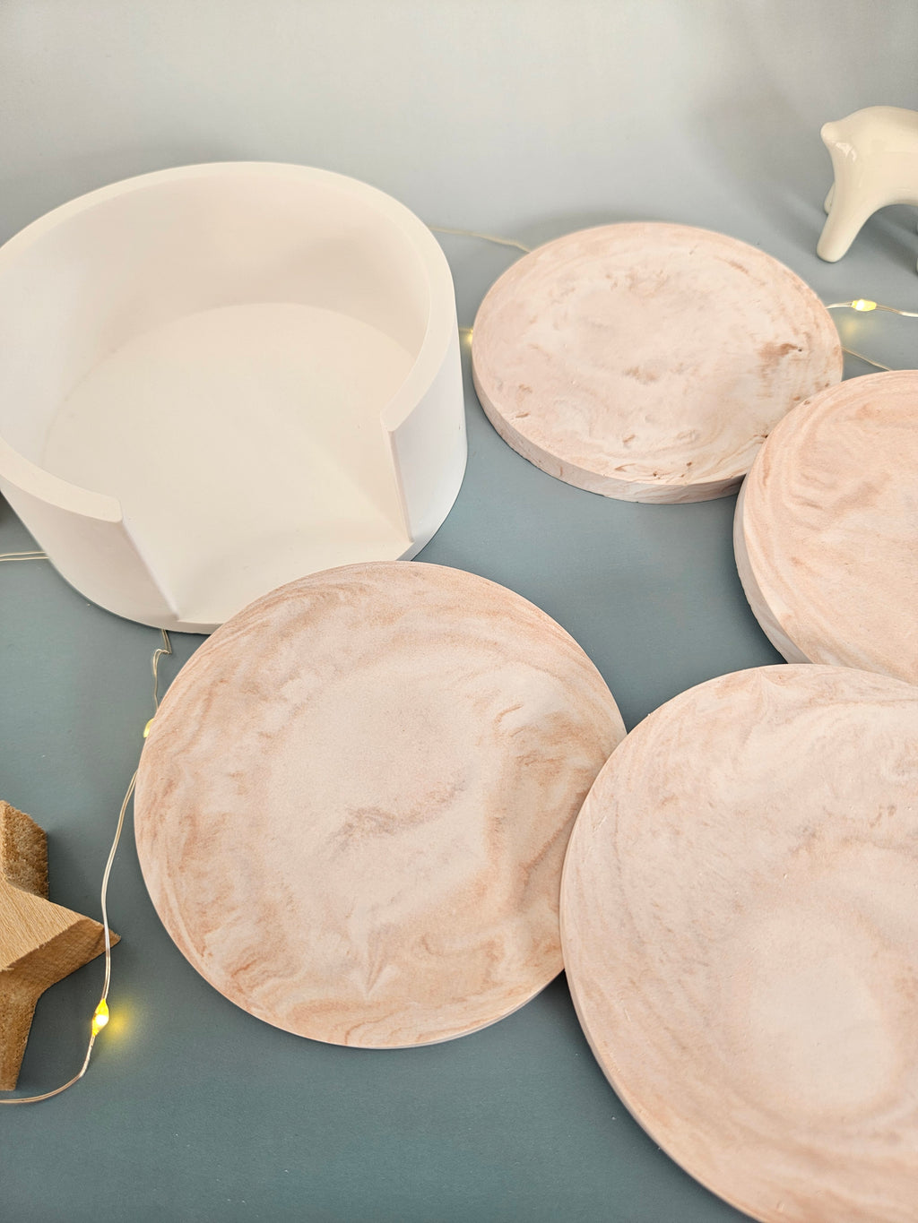 Service sous-verres marbré