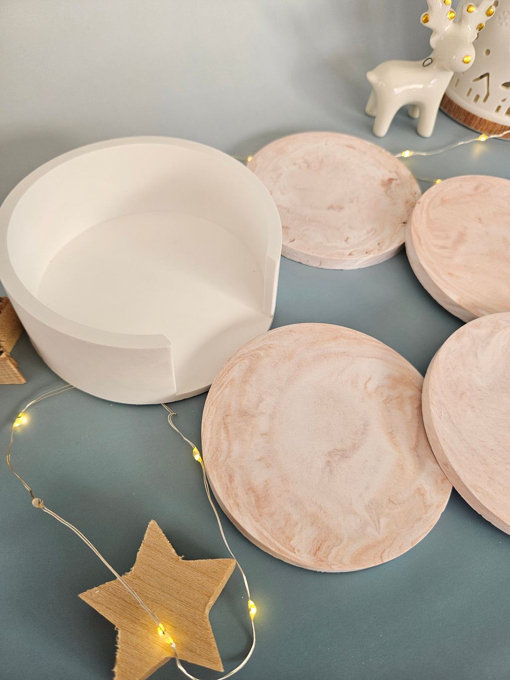 Service sous-verres marbré