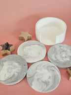 Service 4 sous verres marbré