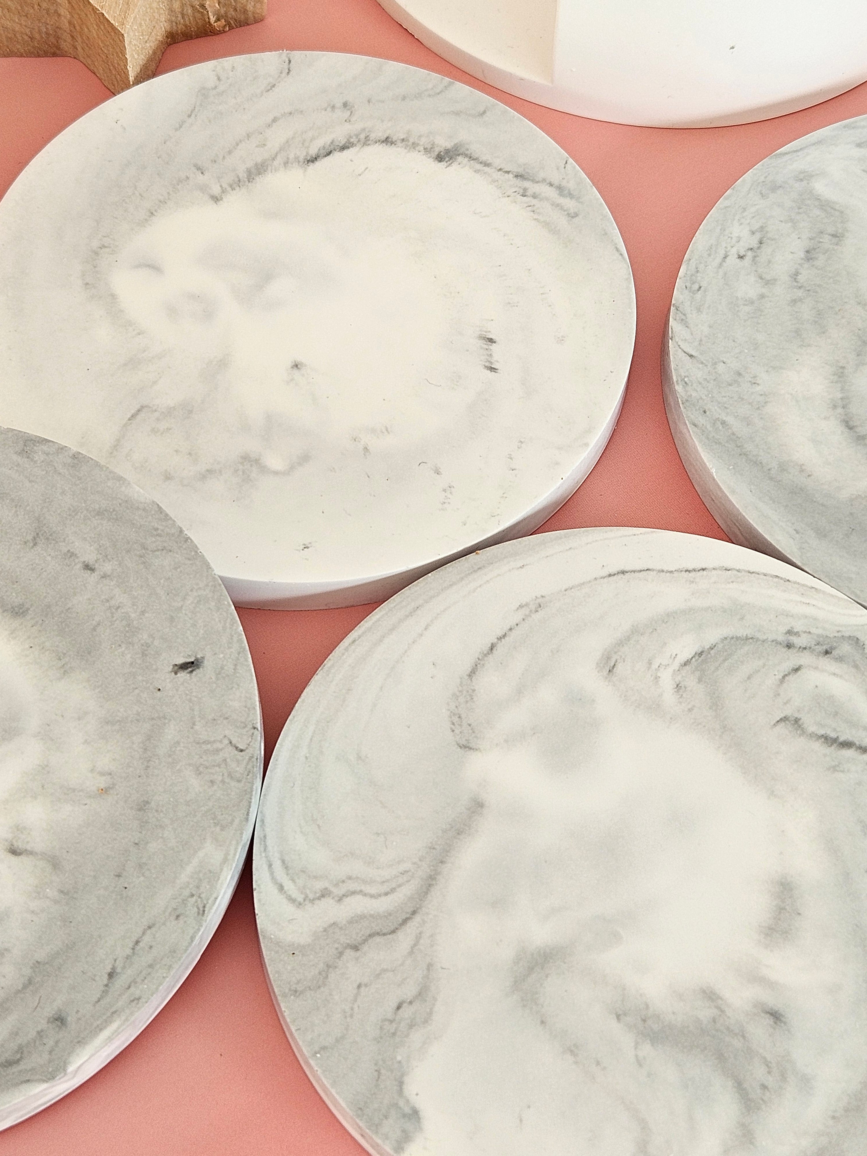 Service 4 sous verres marbré