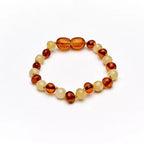 Bracelet de dentition/bracelet de cheville baroque cognac/lait