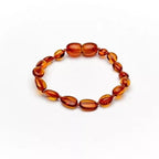 Bracelet de dentition /bracelet de cheville bébé ambre ovale cognac