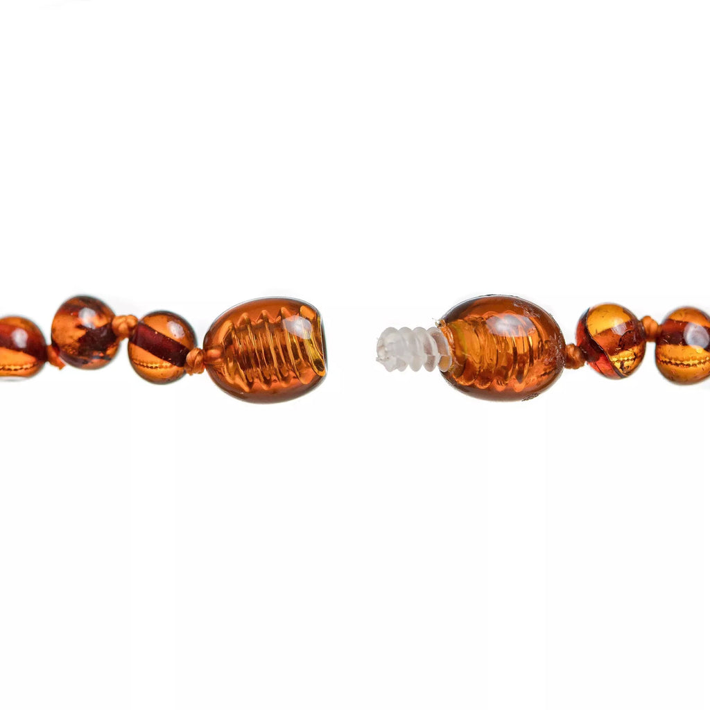 Bracelet de dentition /bracelet de cheville bébé ambre ovale cognac